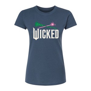 Women's - Wicked - Wand And Broomstick Logo Fitted Graphic T-Shirt - 1 of 3