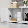 Large Litter Box Enclosure with Shelves and Doors, 52'' Decorative Storage Cabinets with Scratch Pad - 2 of 4