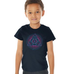 Toddler Boys' Harry Potter Deathly Hallows Tech T-Shirt (3T) Navy - 1 of 4