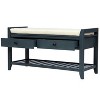 NicBex Modern 39" Storage Bench with 2 Drawers and Bottom Shelf for Entryway and Living Room - 4 of 4