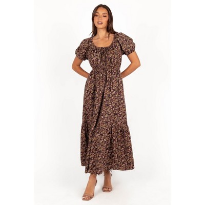Petal and Pup Juliana Maxi Dress - Plum Floral M