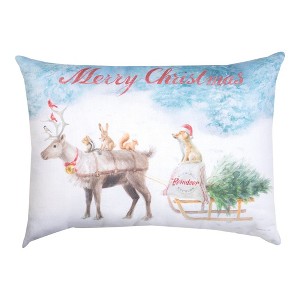 Woodland Celebration 18x13 Inch Climaweave Pillow by Manual Woodworkers and Weavers - 1 of 3