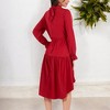 Anna-Kaci Women's High Neck Tiered Swing Dress with Long Sleeves for Casual Looks - 3 of 4