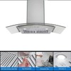 30" Curved Glass Range Hood Kitchen Vent Hood Ducted/Ductless 400 CFM 3 Speeds Mechanical Control - 2 of 4