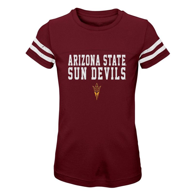 NCAA Arizona State Sun Devils Girls&#39; Striped T-Shirt, 1 of 2