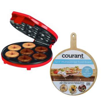 Courant Mini Donut Maker (Red) with Food Board Included