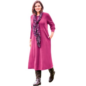 Woman Within Women's Plus Size Thermal Knit A-Line Dress - 1 of 4