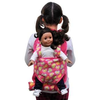 The Queen' Treasures 18 In Doll Carrier and Sleeping Bag, Pink Hearts