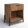 GDFStudio Henry Modern Fluted-Drawer Nightstand with Open Cubby and Metal Legs - 2 of 4