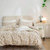 Queen Floral Duvet Cover, Brushed Microfiber 3 - Piece Set, Vintage Garden Style, Zipper Closure, Soft Breathable - 2 of 4