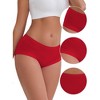 INSPIRE CHIC Women's Mid-Waisted Modal Solid Cotton Soft Breathable Full Coverage Briefs 2 Packs - 3 of 4