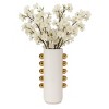 Modern Ceramic Vase with Metallic Accents - Home & Office Decor, Cylinder Shape, Decorative Centerpiece for Living Room, Bedroom - White & Gold - 2 of 4