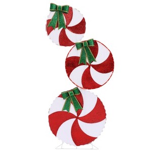 LuxenHome 5.5-Ft Peppermint Candy Christmas Red and White Lights Holiday Decoration, Indoor and Outdoor Multicolored - 1 of 4