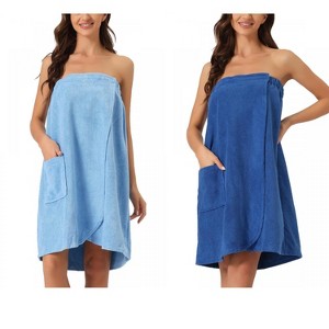 INSPIRE CHIC Women's 2 Pcs Bath Gym Towel Wrap with Shower Cap Spa Robe - 1 of 4