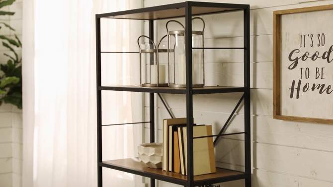 63" 4 Shelf Industrial Transitional Tall Bookshelf - Saracina Home, 2 of 8, play video