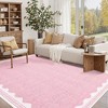 Washable Modern Bordered Rug Non Slip Low Pile Rug Soft Contemporary Throw Floor Cover Foldable Indoor Carpet for Living Room Bedroom Nursery - 3 of 4