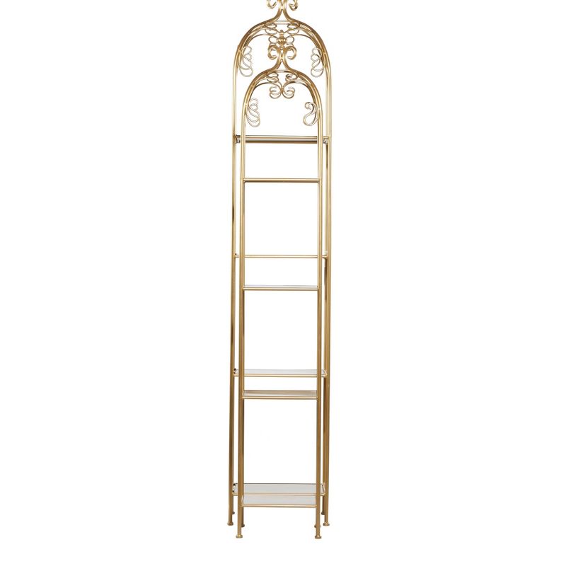 Set of 2 Contemporary Metal Shelving Unit Gold - Olivia &#38; May, 6 of 11