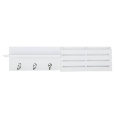 Details about   New White Sydney Nexxt Wall Shelf Mail Holder Entryway Coat Rack Hooks 