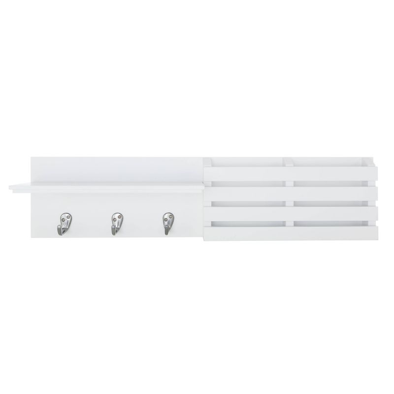 Sydney Wall Shelf with Hooks and Mail Sorter - White, 1 of 10