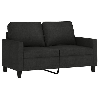vidaXL 2-seater Sofa Black Fabric (100% polyester), metal frame, textilene