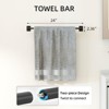 Itopfox Matte Black Bathroom Hardware Set 4 Piece Includes 24 Inch Towel Bar Towel Ring Towel Hook Toilet Paper Holder with Shelf Stainless Steel - 2 of 4