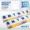 Weekly Pill Organizer 7-Day Extra Large Pill Planner with Daily BPA-Free Compartments, Medicine Reminder, & Travel Pill Box Case (4 Pack) - 3 of 4