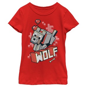 Girl's Minecraft Wolf T-Shirt - 1 of 4