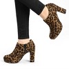 Allegra K Women's Platform Round Toe Chunky Heel Ankle Booties - 2 of 4