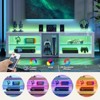 Bestier TV Stand for TVs up to 60 or 70 inch, Gaming Media Console for PS5, LED TV Cabinet with Power Outlet & Glass Shelves - 2 of 4