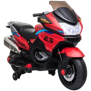 Aosom Kids Motorcycle with Training Wheels, Roaring Engine Design Ride-on Toy for Ages 3-8, High-Traction Mini Motorbike with Light Music - 1 of 4