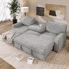 VYNXARIA U_STYLE Upholstery Sleeper Sectional Sofa with Storage Space, USB port, 2 cup holders on Back Cushions,Gray - 2 of 4