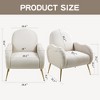 Grungis Polyester Accent Chairs,Living Room Chairs with High-Back and Metal Gold Legs,Comfy Chairs for Living Room,Bedroom - 3 of 4