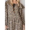 Slickblue Women's Bohemian Maxi Dress with Tiered Skirt, Drawstring Detail, Flowy Fit, Black/Dark Mocha, Size S-L - 4 of 4