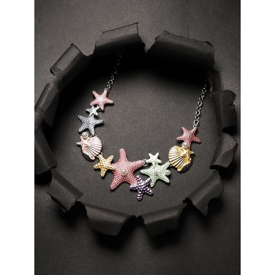 SOHI Women's Multicolour Metallic Starfish Necklace