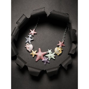 SOHI Women's Multicolour Metallic Starfish Necklace - 1 of 4