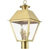 Livex Lighting Wentworth 3 - Light Post Light in  Natural Brass - 4 of 4