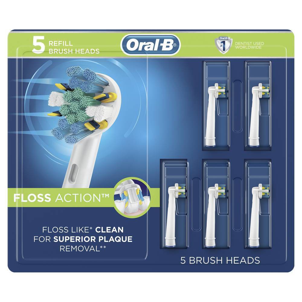 Oral-B Floss Action Electric Toothbrush Replacement Brush Heads - 5ct