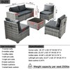 XIZZI 6 PCS Patio Furniture Set, Wide Armrest Outdoor Sectional Sofa, All Weather PE Rattan Outside Conversation Set with Coffee Table, Black - 3 of 4