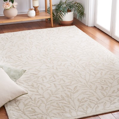 Ivory Beige Hand-Tufted Wool Rectangular Area Rug 5' x 8'