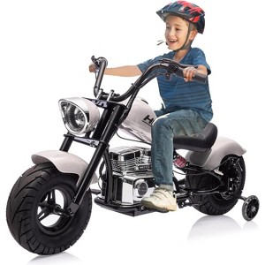 Youth Electric Motorcycle, 36V 350W Brushless Off-Road with 16.5mph, Music Player, Spring Suspension, LED Lights and Leather Seat - 1 of 4