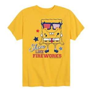 Boys' - SpongeBob SquarePants - Shine Like Fireworks Short Sleeve Graphic T-Shirt - 1 of 4