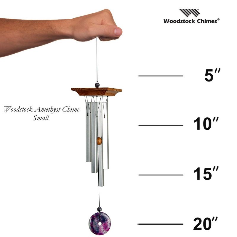 Woodstock Windchimes Woodstock Amethyst Chime , Wind Chimes For Outside, Wind Chimes For Garden, Patio, and Outdoor Décor, 21"L, 5 of 10