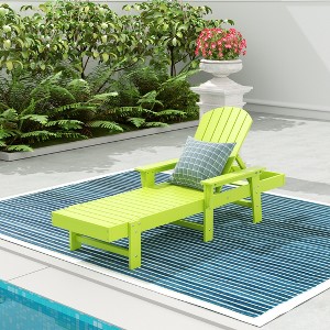 WestinTrends Dylan Adirondack Poly Reclining Chaise Lounge With Arms - 1 of 4