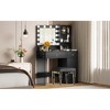 ACEPANO 35.4 in. W 2 Drawers Makeup Vanity Desk with Glass Top & Storage Shelves For Bedroom & Dressing Room-Black - 4 of 4