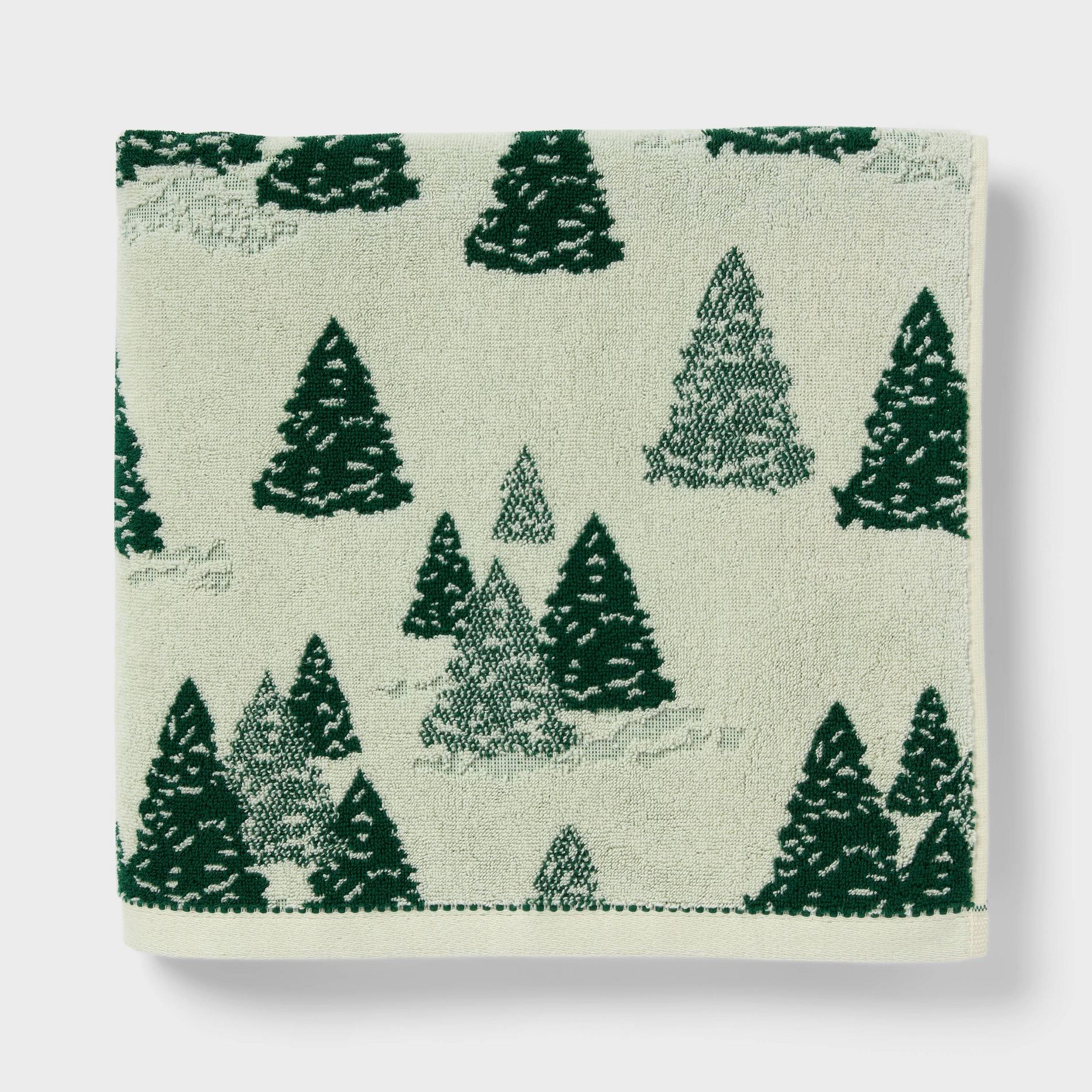 Tree Chrismas Bath Towel Cream - Threshold™