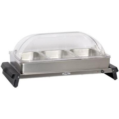 Broil King Professional Triple Buffet Server w/ Stainless Base & Rolltop Lid - NBS-3RT