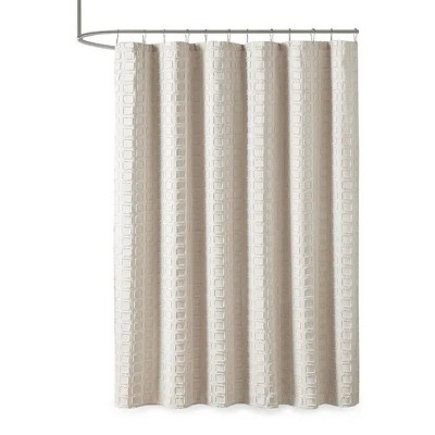 LunaLulinlk Woven Clipped Solid Shower Curtain