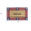 HomeRoots 18" X 30" Red White And Blue Coir Patriotic Welcome Outdoor Door Mat - 3 of 4