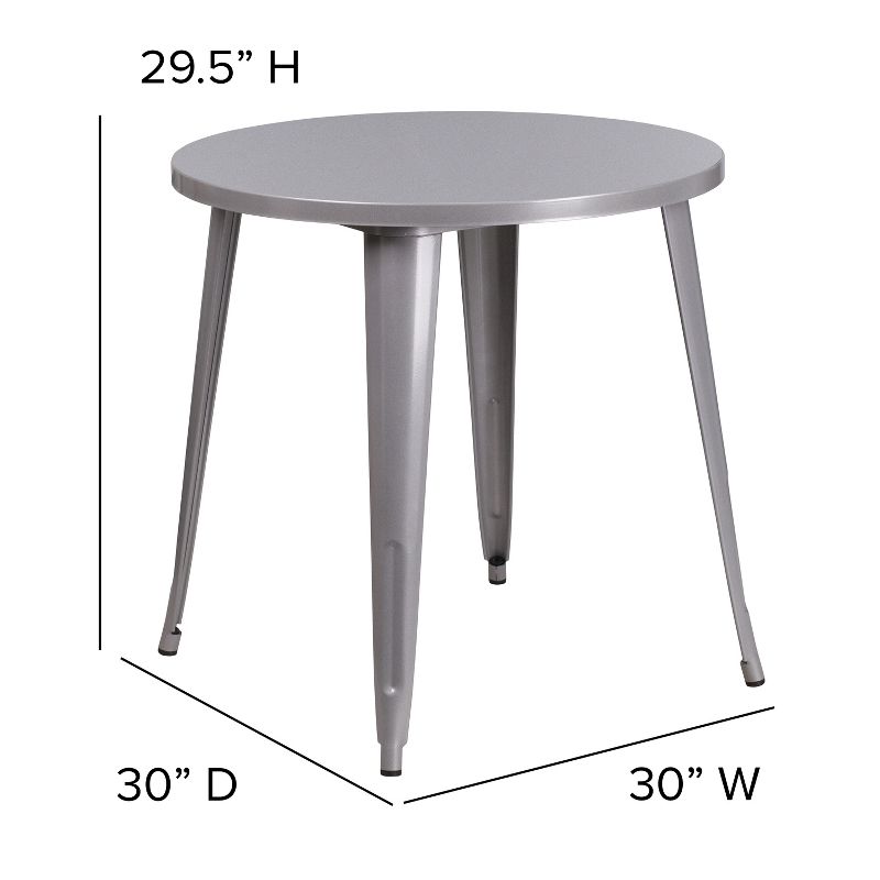 Emma and Oliver Commercial Grade 30" Round Colorful Metal Indoor-Outdoor Dining Table, 2 of 3