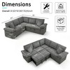 TiramisuBest 81" Convertible Sofa Bed, 2,4,5,7 Seat Pull out Couch, Corduroy L Shaped Couch with Adjustable Backrest, Side Pocket, USB C - 2 of 4